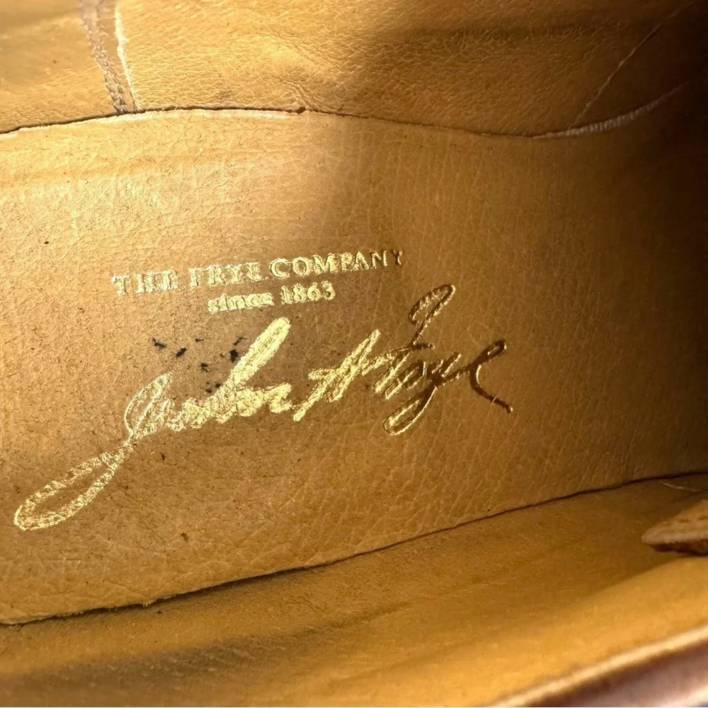 Frye Graham Wingtip Oxford Shoes Lace Up Leather Brogue Two-Tone Black Brown 9.5 - Picture 11 of 12
